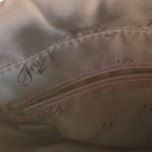 Black Leather Fossil Messenger Bag - 8 1/2" x 11" - Picture 3 of 9